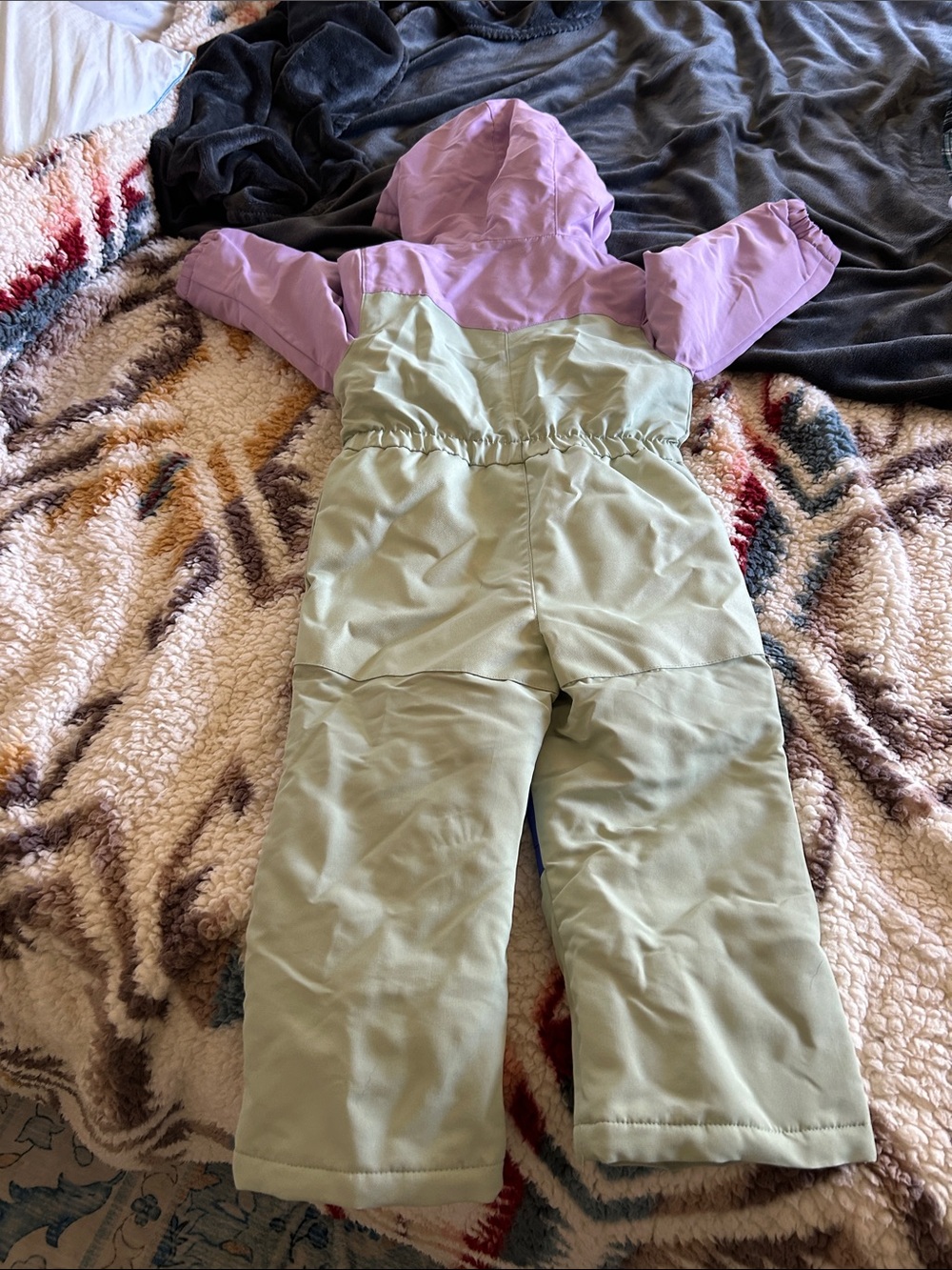 Swiss Tech Lavender, Light Green & Royal Blue Kids Puffer Snow Suit - Picture 2 of 7